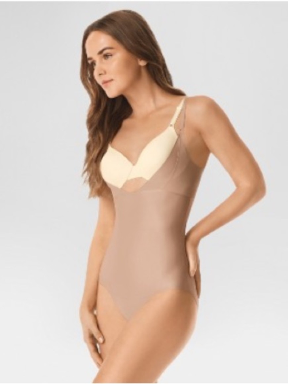 Simply Perfect Warners Beige Nude Control Slimming Shapewear Bodysuit M Tall